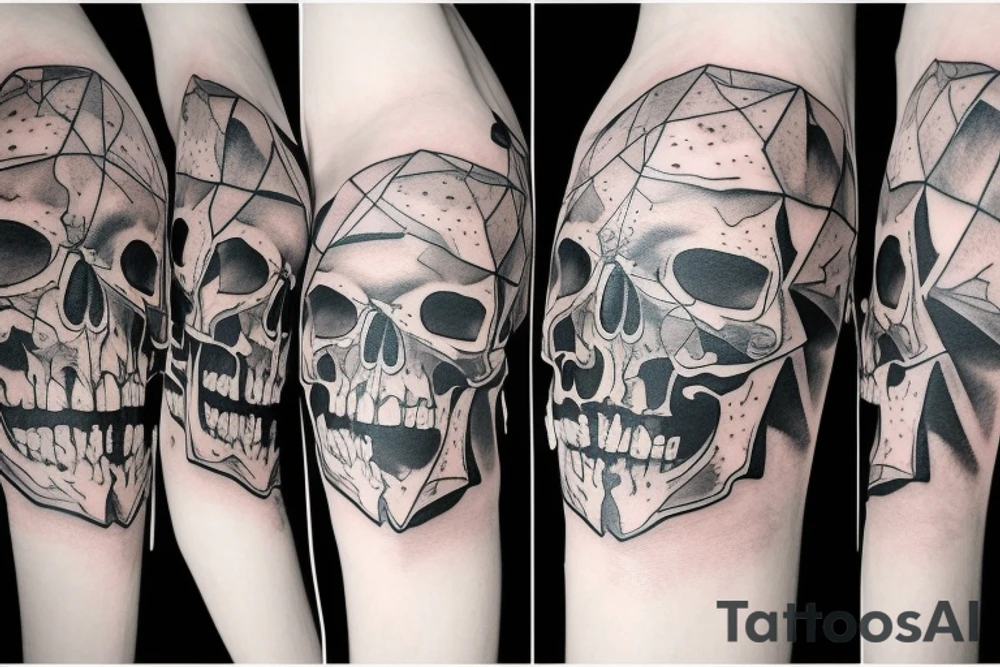 skull with army hat tattoo idea