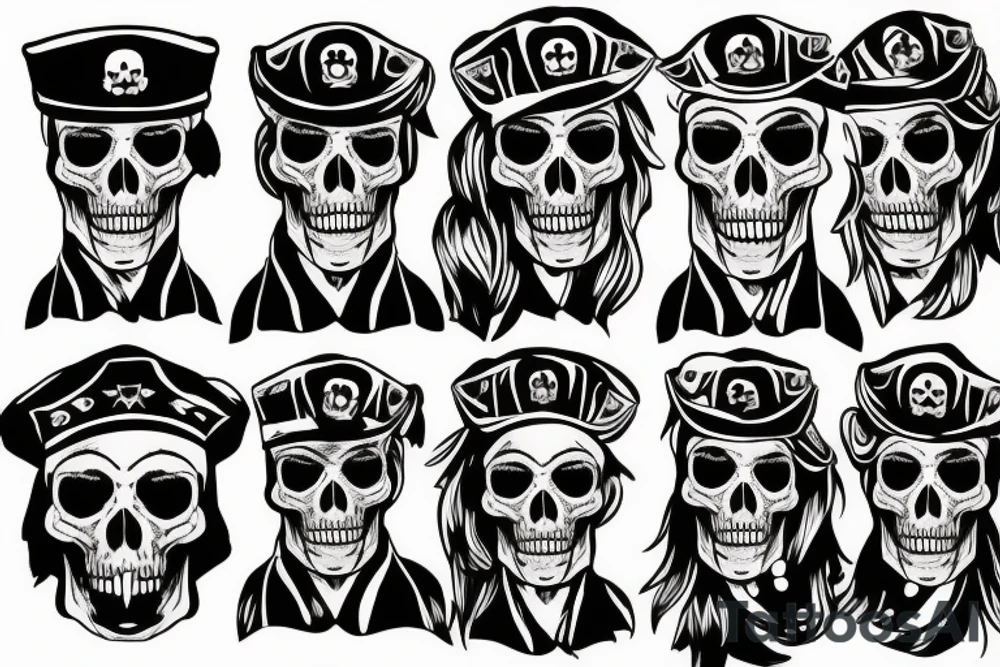 skull with army hat tattoo idea