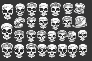 skull with army beret tattoo idea