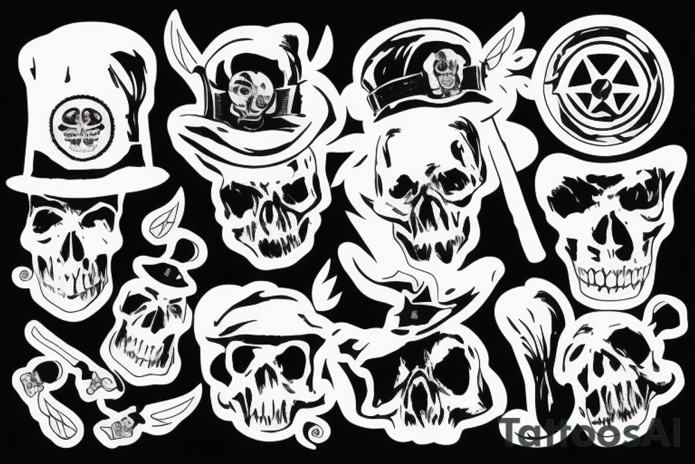skull with army beret tattoo idea