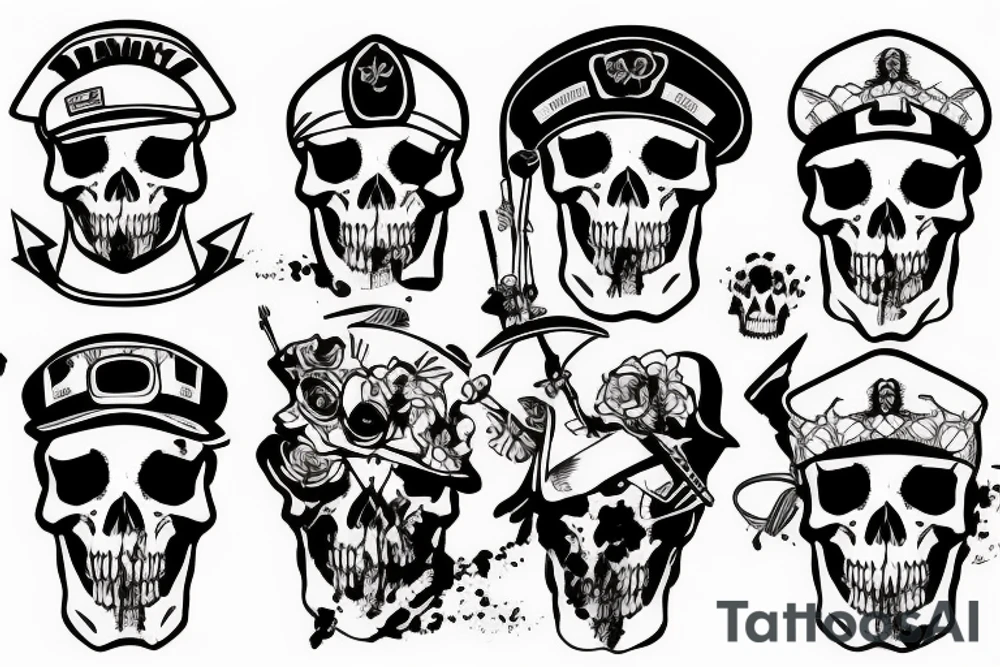army hat skull tattoo idea
