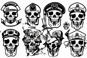 army hat skull tattoo idea