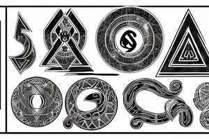 with glitch effect, watercolor one ancient symbol meaning freedom and ability see what others cannot Cypher names Oleksii iryna and artem tattoo idea