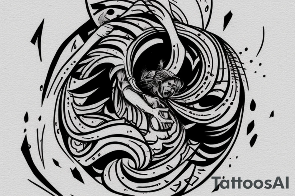 small sketch for tatoo with man climbing from black hole Cypher names Oleksii iryna and artem

Make it minimalist tattoo idea