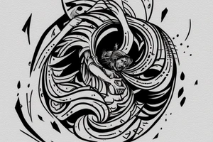 small sketch for tatoo with man climbing from black hole Cypher names Oleksii iryna and artem

Make it minimalist tattoo idea