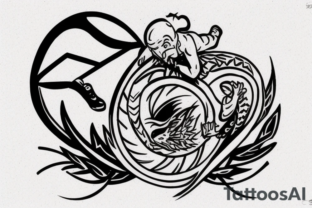 small sketch for tatoo with man climbing from black hole Cypher names Oleksii iryna and artem

Make it minimalist tattoo idea