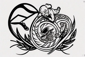 small sketch for tatoo with man climbing from black hole Cypher names Oleksii iryna and artem

Make it minimalist tattoo idea