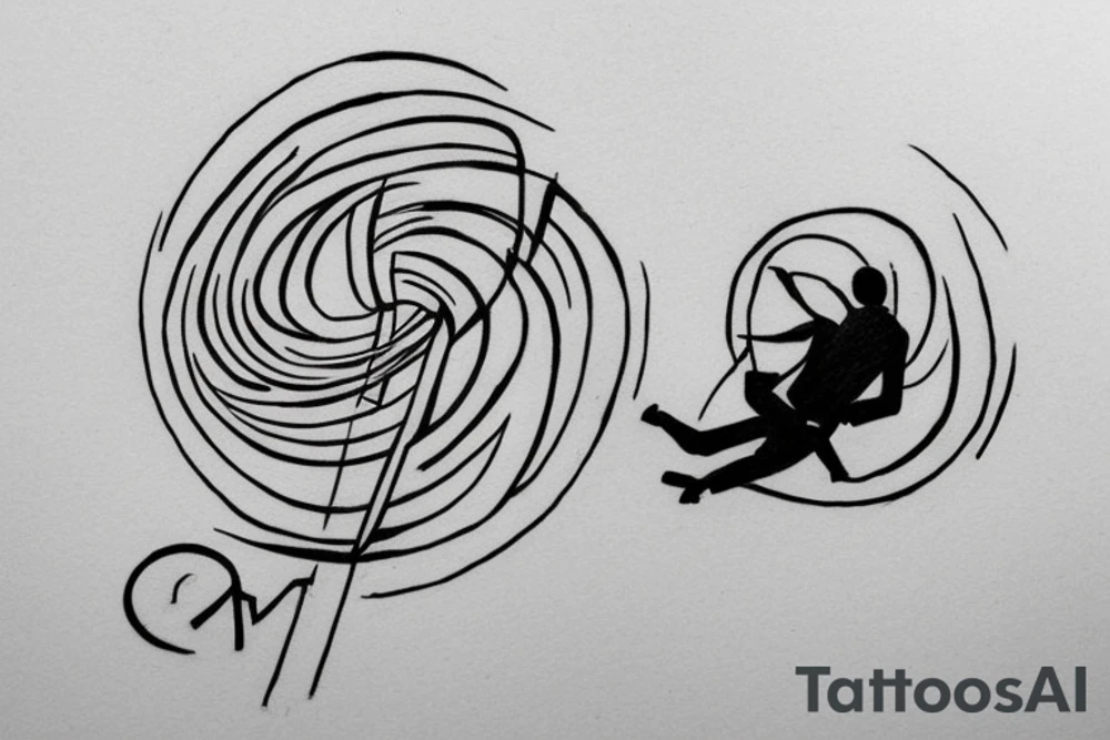 small sketch for tatoo with man climbing from black hole Cypher names Oleksii iryna and artem

Make it minimalist tattoo idea