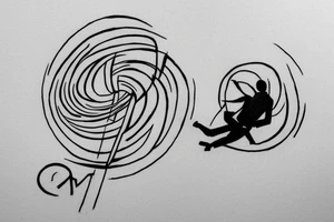 small sketch for tatoo with man climbing from black hole Cypher names Oleksii iryna and artem

Make it minimalist tattoo idea