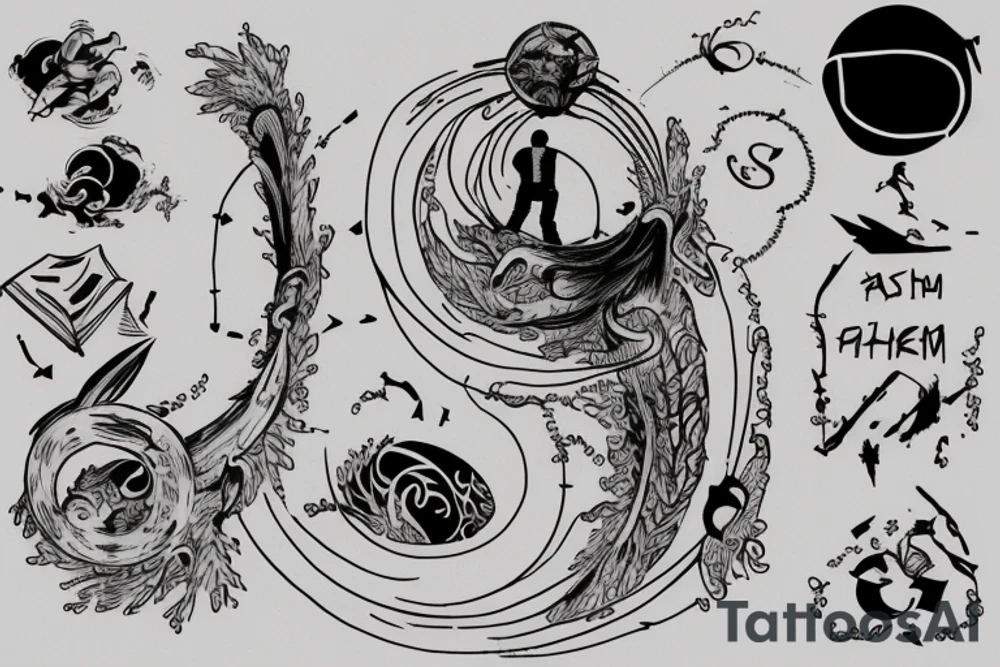 small sketch for tatoo with man climbing from black hole Cypher names Oleksii iryna and artem

Make it minimalist tattoo idea