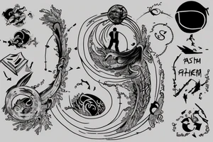small sketch for tatoo with man climbing from black hole Cypher names Oleksii iryna and artem

Make it minimalist tattoo idea