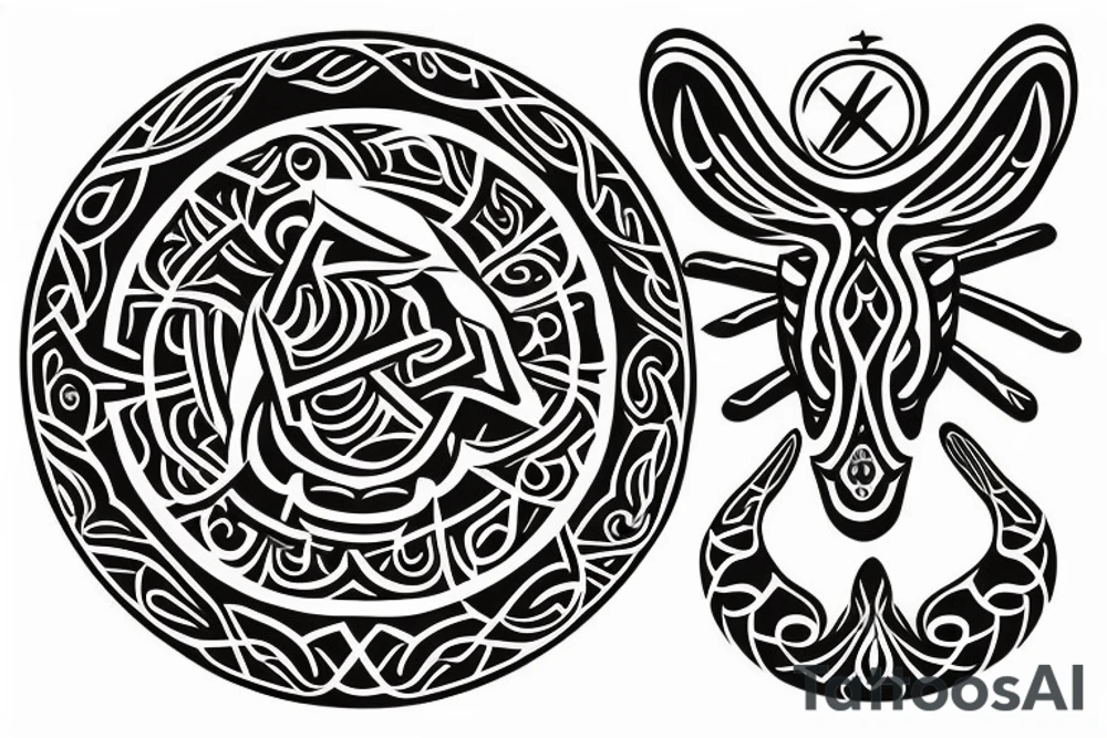 Round Ancient symbol Slavic mythology and theme is breaking out from the yourselve tattoo idea