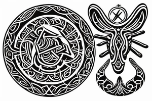Round Ancient symbol Slavic mythology and theme is breaking out from the yourselve tattoo idea