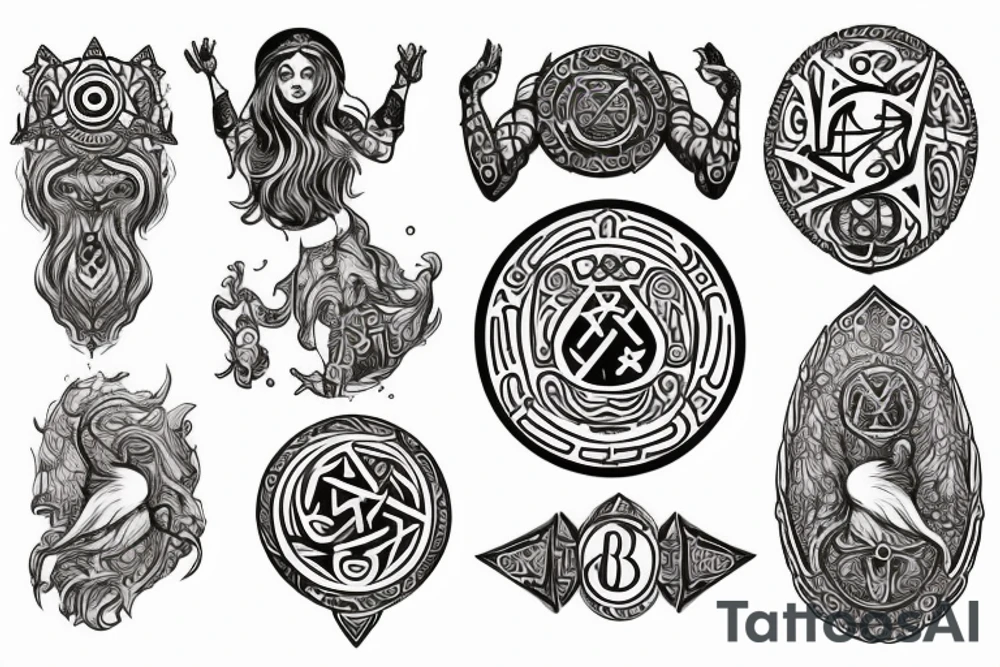 Round Ancient symbol Slavic mythology and theme is breaking out from the yourself tattoo idea