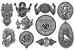 Round Ancient symbol Slavic mythology and theme is breaking out from the yourself tattoo idea