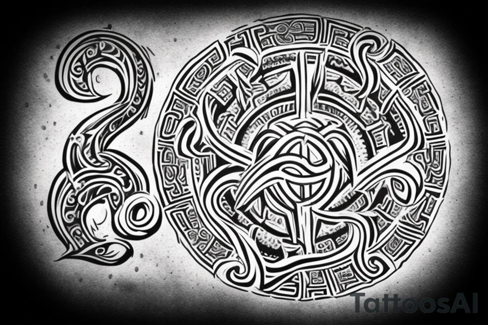 Round Ancient symbol Slavic mythology and theme is breaking out from the yourself tattoo idea