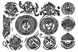 Round Ancient symbol Slavic mythology and theme is breaking out from the yourself tattoo idea