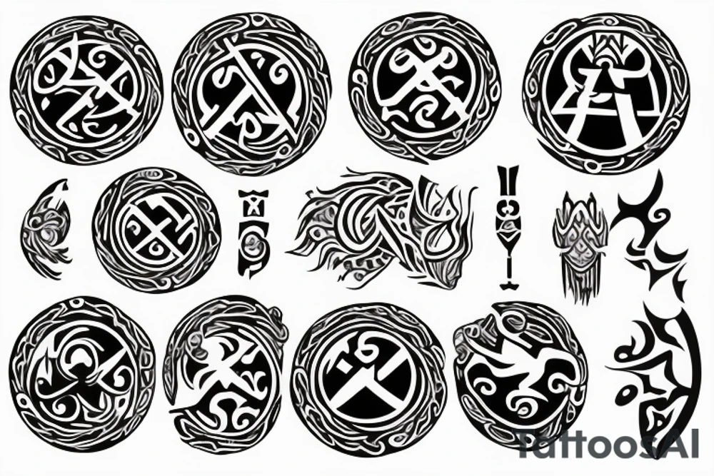 Round Ancient symbol Slavic mythology and theme is breaking out from the yourself tattoo idea