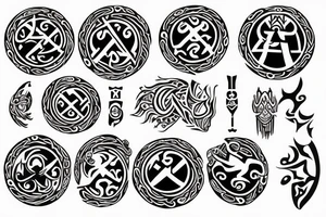 Round Ancient symbol Slavic mythology and theme is breaking out from the yourself tattoo idea