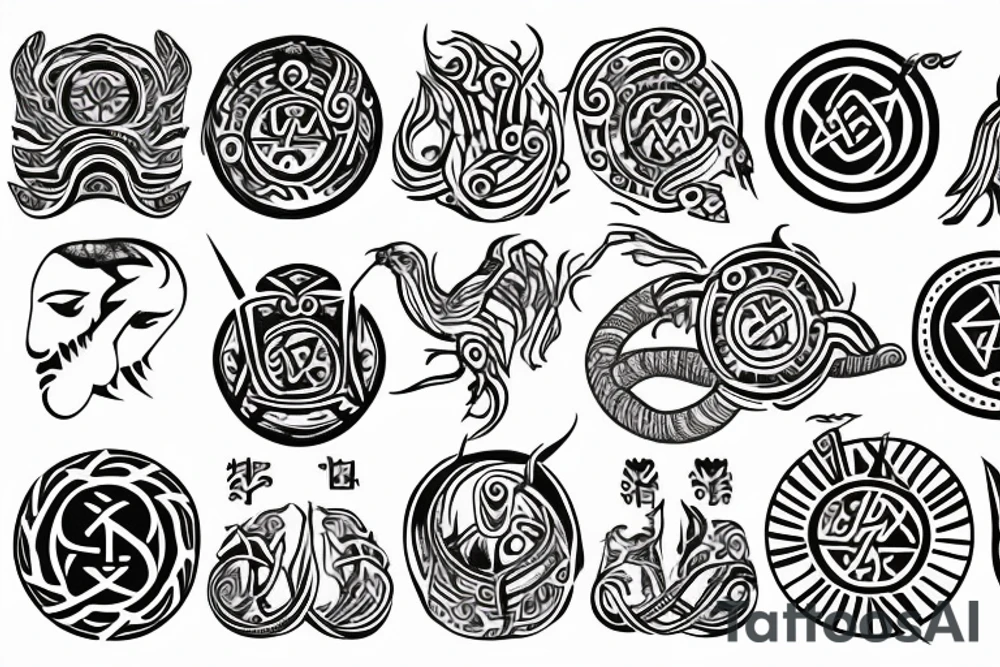 Round Ancient symbol Slavic mythology and theme is breaking out from the yourself tattoo idea