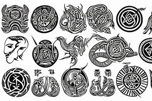 Round Ancient symbol Slavic mythology and theme is breaking out from the yourself tattoo idea