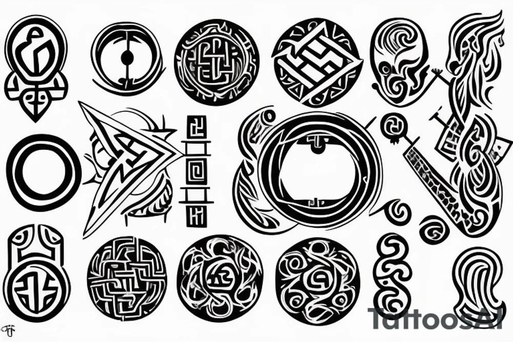 Round Ancient symbol Slavic mythology and theme is breaking out from the yourself tattoo idea