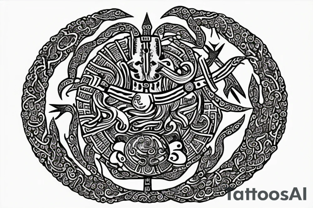 Round Ancient symbol Slavic mythology and theme is breaking out from the yourself tattoo idea
