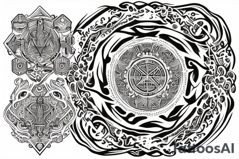 Round Ancient symbol Slavic mythology and theme is breaking out from the yourself tattoo idea