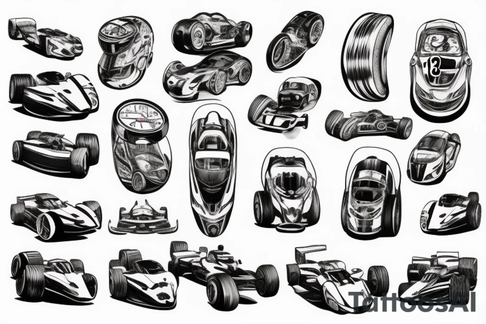 race car tattoo idea