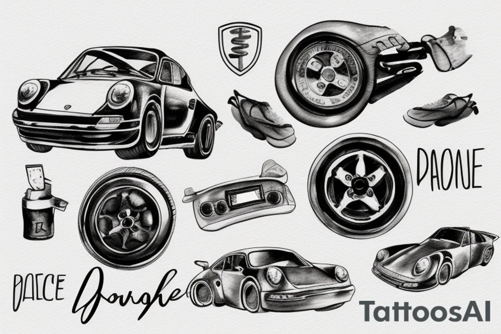 porsche 911 tattoo idea