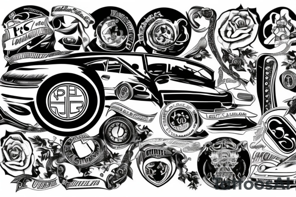 porsche 911 tattoo idea