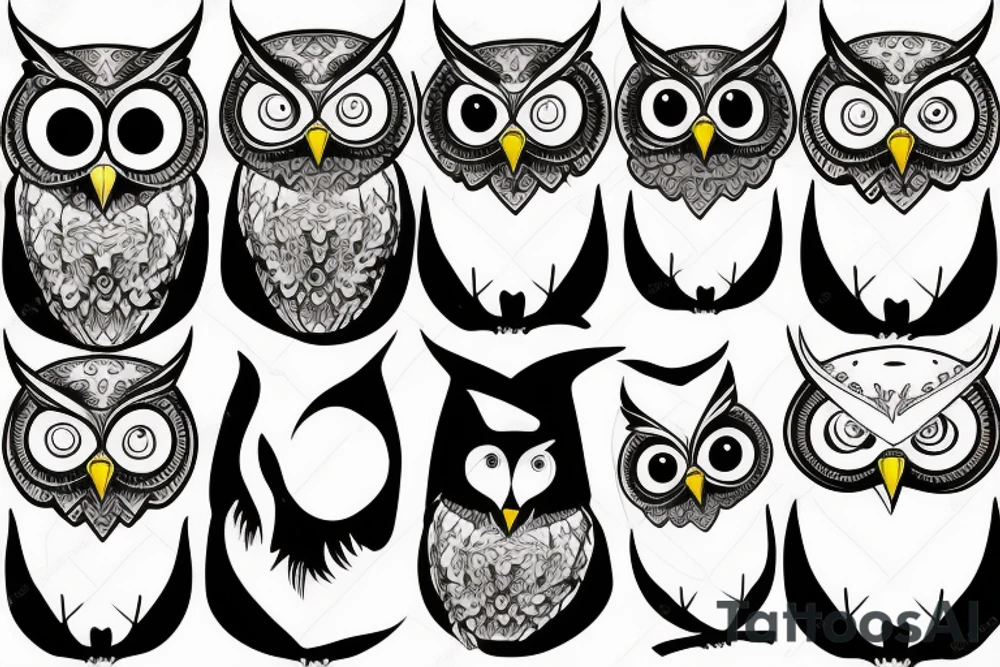 owl face tattoo idea