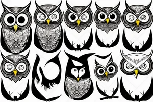 owl face tattoo idea