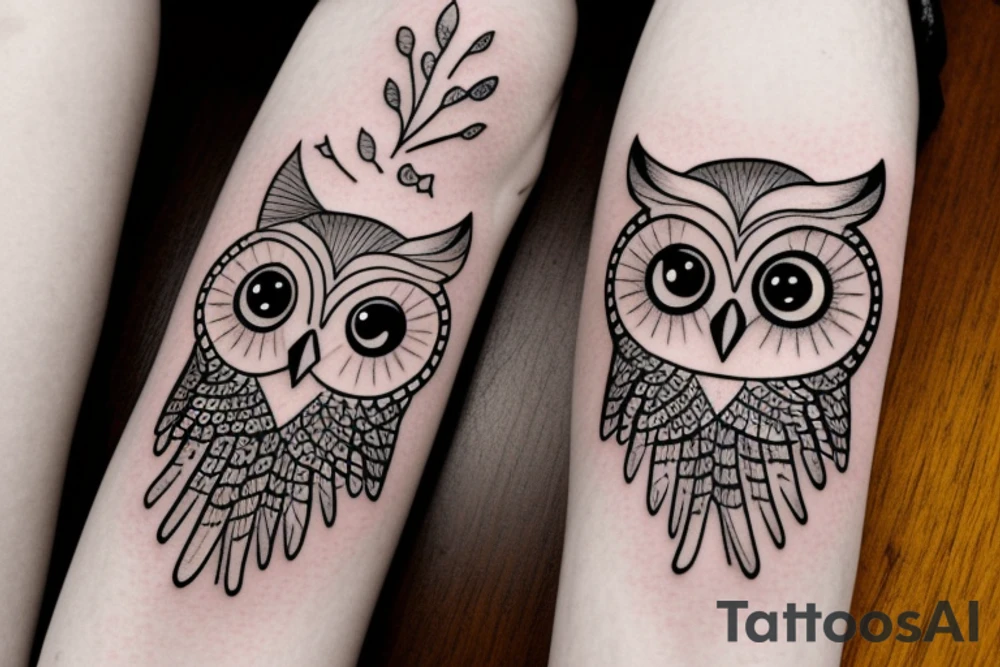 owl face tattoo idea