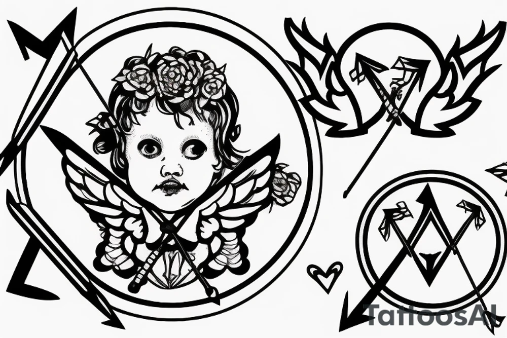 cherub with arrow tattoo idea
