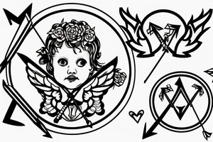 cherub with arrow tattoo idea