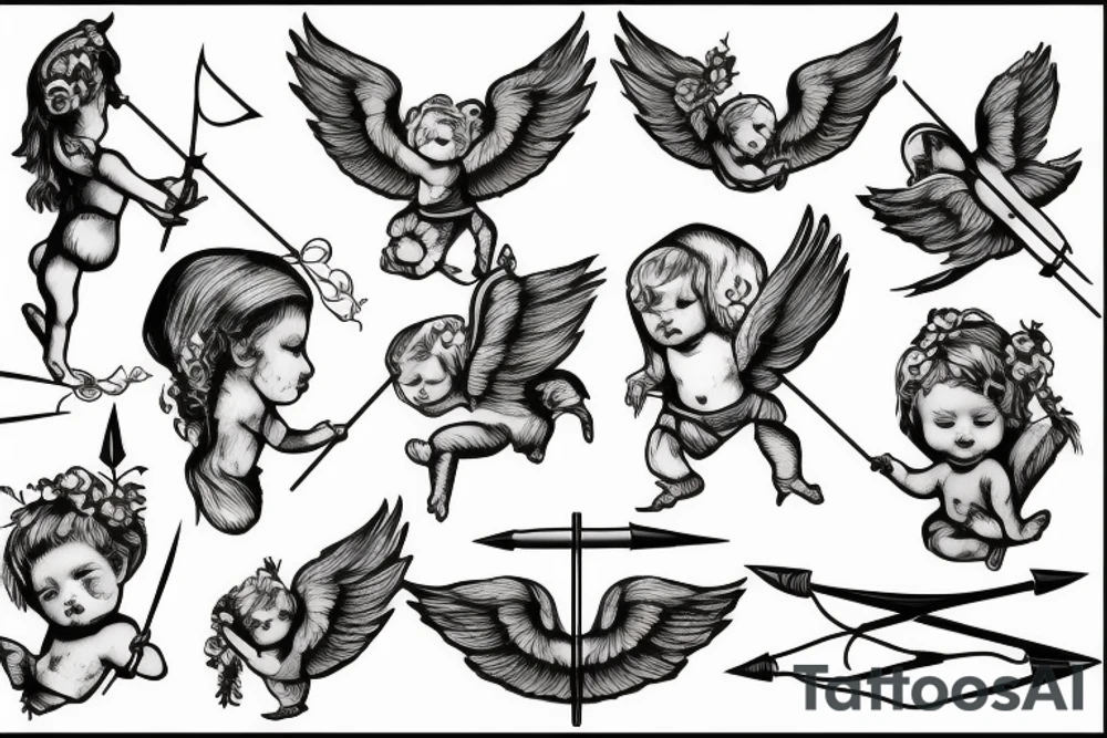 cherub with arrow tattoo idea
