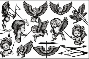 cherub with arrow tattoo idea