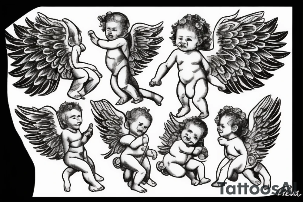 baby angel cupid tattoo idea