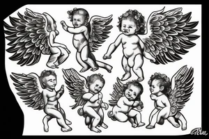 baby angel cupid tattoo idea