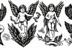 baby angel cupid tattoo idea