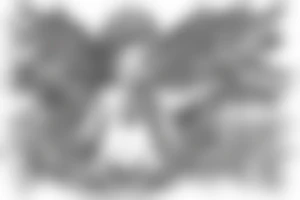 baby angel detailed blackwork tattoo idea