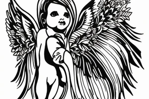 baby angel tattoo idea
