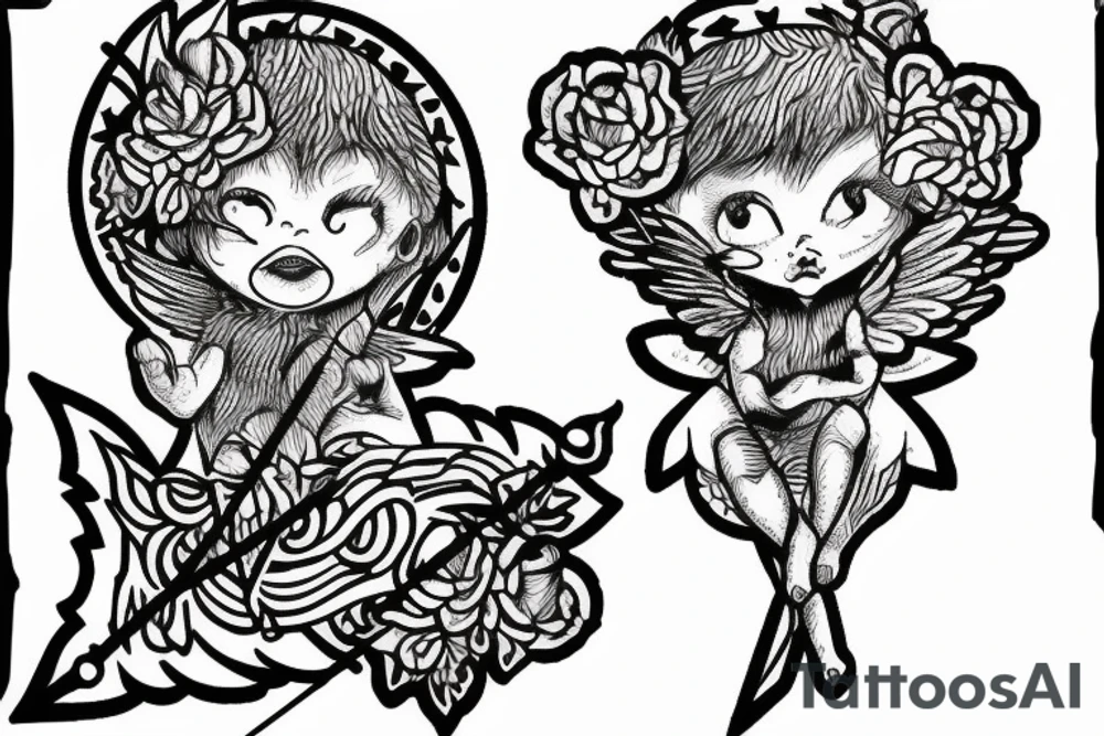 cherub with arrow tattoo idea