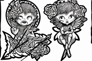 cherub with arrow tattoo idea