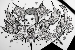 cherub with arrow tattoo idea