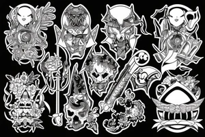 katana straight tattoo idea