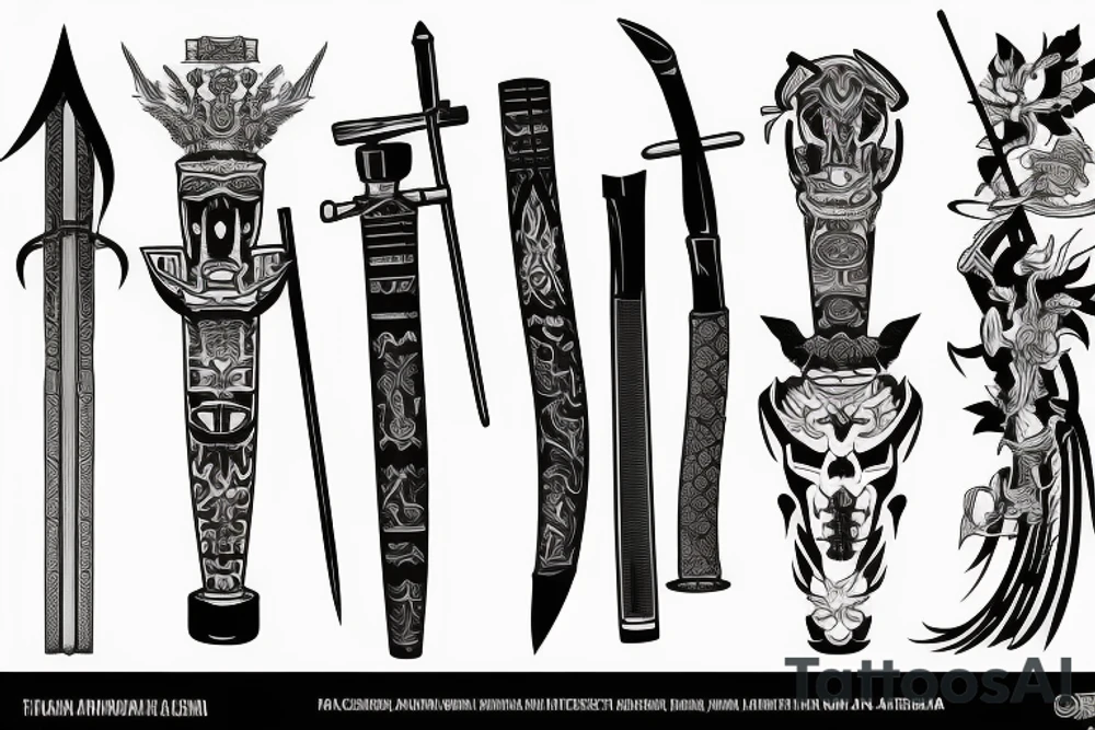 katana straight tattoo idea