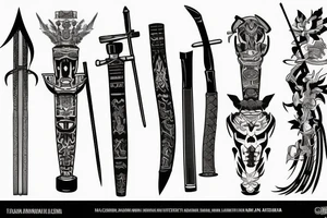 katana straight tattoo idea