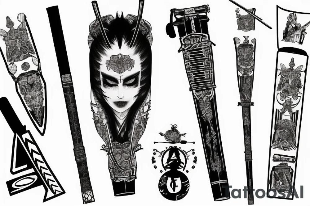 katana straight tattoo idea